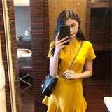 2026 Summer New Korean Version Of Han Fan Lazy Wind Fishtail Casual Small Black Dress Simple Dress Woman Trend
