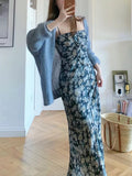 Falling Flower Bloom Crumbs Sling Tacs Dress Women's Summer Vacation To Collect Long-Term