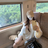 Imitation Water Stinger White Bare Shoulder Long-Sleeved Sweater Women Soft Glutinous Knitted Knitted Long Languid Sweater
