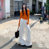 Fashion Age Reduction | Classic Multi-Colored | Trousers | Length | Loose Straight Broad-Legged Jeans