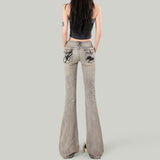 & Spice Girls Low-Rise Micro-Lapspepers Women 2026 New High Street Stunny Embroidered Old Horned Horseshoe Pants
