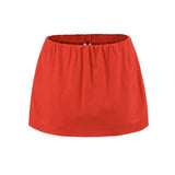 Wind Retro Red A-Dress Girl Summer New Hot Girl Thin Short Skirts Anti-Light Short Skirt