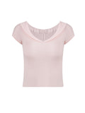 Charming Love Tee Slime Wear 60 Wool Thin Short-Sleeved Knitting Tops For Women