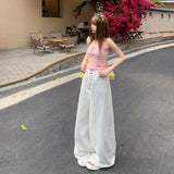 YC& Vintage High-Waisted Broad Legs Pants With A Sense Of Drag Spring And Summer Jeans Women & Trousers Lengthened