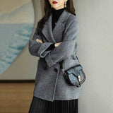 Thousand Birds Autumn And Winter New Fashion Characters Loose Thin And Thin Small Hairy Hairy Long Coat Woman