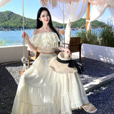 2026 New Thai Tourism Holiday French-Style Collar Design Top + Big Skirt Set