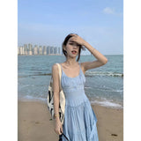 Summer New Small Man Wearing A Suit Pink Girl Gentle Sling Dress For The Seaside Wind Tunse