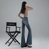 Small High-Rise Thin Elastic Women's Jeans Trousers Lengthened Black Trousers Black Trousers