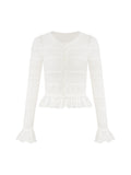 Series This Summer Soft Sister Hollow Long Sleeves To Receive Waist Thin Knitted Cardigan