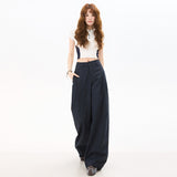 1010 Spring New Micro-Bneer Trousers High Waist Thin Feeling Casual Broad Leg Trousers Women