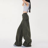 Micro-Razhu Sailwork Jeans Spring And Summer New High-Waisted Loose Broad-Legged Trousers Women Kaqi Dress Trousers