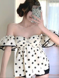 The New French Age Reduction One-Word Collared Collared Shirt Women's Summer Design Feeling Lote Leaves Side Shoulder Temperament Blouse