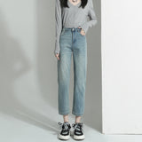 Straight-In-The-Box Loose-Fitting Smoke Pipe Pants High-Waisted To Make Old Light-Colored Jeans