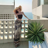 Lazy Holiday Hottie Bra Sling Vest Summer Sexy Irregular Half Skirt Two-Piece Travel Wear