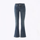YC&Retro Low-Rise Elastic Repair Slim Thin With Micro-Horn Jeans Women & Trousers Lengthened Low-Waisted Rich Span