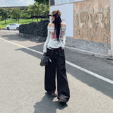 25Th Ootd! | Vintage Original Cow-Collision Stitching Low-Waisted Straight-Leg Jeans Pattern Trousers
