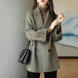 Thousand Birds Autumn And Winter New Fashion Characters Loose Thin And Thin Small Hairy Hairy Long Coat Woman
