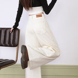 5443 Vintage Wide-Legged Jeans Women Thin And High Waist New Autumn And Winter Hanging Straight Barrel Loose Drag Pants