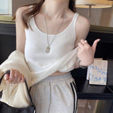 Sling 2026 Summer New Short-Term Slimming Ice Silk Knitted Vest Women Sleeveless Top