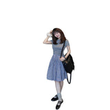 Summer Chic Set 2026 New Gray Round-Neck T-Shirt Tibetan Green Lattice Half-Dressed Two-Piece