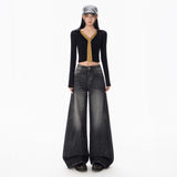 2026 Autumn Jeans Women Retro Loose Broad Leg Pants Trousers Trousers Women's Trousers