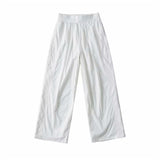 Tennis Trousers Women High-Waisted White Broad-Legged Trousers Quick Dry Yoga Fitness Training Pants Comfortable Loose Straight Trousers