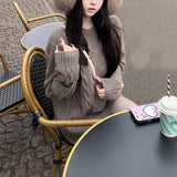 Girls Old Money Blossom Collection Loose Sweater Coat / Knitted Sweater Short Dress Set