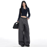 Autumn And Winter New Hairy Babes Casual Pants Women 2026 Retro High-Waist Loose Broad Leg Trousers