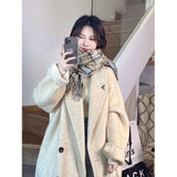 2026 Hepburn Wind Hair This Coat Autumn And Winter Korean Version Of The Loose Small Man This Coat Woman Long Plus Thicken Thick