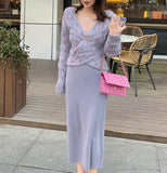 Duviet Evergreen Half Dress Medium Long Knitted Half-Dress