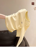 Milk Yellow Long Sleeve Slim Bottoming Shirt T-Shirt Women 2025 Early Autumn New Waist Show Thin Small Man Inside The Coat