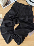 Silk Linen Broad Leg Pants Women Summer Thin 2025 New High-Waisted Cotton Trousers Trousers Straight Trousers