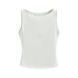 Vintage Black Sling Vest Wears Summer New Sleeveless T-Shirt Short Bottom Top