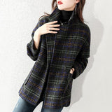 Lattice Suit Hair Coat Woman 2025 Autumn New Korean Version Of Loose Retro Lattice Coat In The Long Model