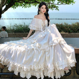 2025 New High-End French Shoulder Oversized Swing Before And After Two Wearing Sanya Travel Holiday Fairy Dress