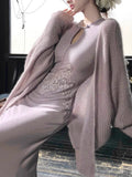 New Chinese-Style Retro Cheongsam Dress With Soft-Creative Knitted Open Shirt