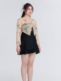 Slim Conservative Anti-Walking High-Level Sense 2025 New Large-Size Two-Piece Set Of Fat Girl Meat Masked Swimsuit Female