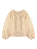Early Summer Small White Flowers High Linen Lace Doll Set Women's Summer Thin Casual Shorts
