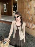 Korean Lazy Sun Protection Suit Women Summer Hanging Neck Vest Women Outside Kinest Long-Sleeved Shirt Top Two Sets