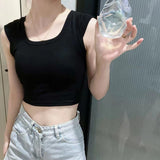 6033 # Dopamine Sling Vest Flying Sleeves Hottie Summer Short Small Design Wear Out-Of-Back