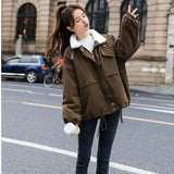 2025 Autumn And Winter New Thick Velvet Warm Work Clothes Women's Version Of Loose Fashion High-End Cold Jacket