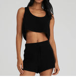 Waffug Short Top Woman Loose Inside A T-Shirt Slings Wearing White Sleeveless Vest
