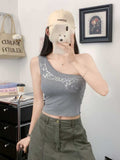 1199 # Summer New Sweet Hot Cartoon Hot Shoulder Vest Repair Horse-Matched Art Troupe With Chest Pads Thin