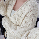 Heavy-Work Hand Hook 150 Petal Incense Sweater Coat Women's Spring Romantic Atmosphere Knitted Open Shirt